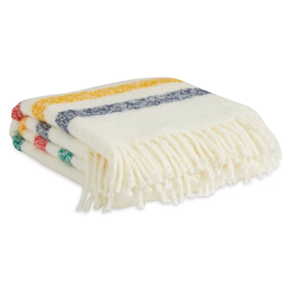 Hudson’s Bay Throw Wool Blend All Season With HBC Stripes Perfect Gift - Picture 4 of 6